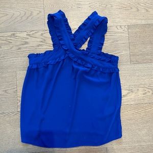 J CREW Royal Blue ruffled tank size 4